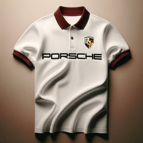 Stylish White Polo Shirt with Porsche Logo - Team Emblem
