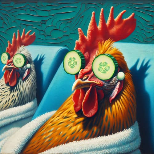 Surrealist Chicken at Contemporary Health Resort | Artistic Image