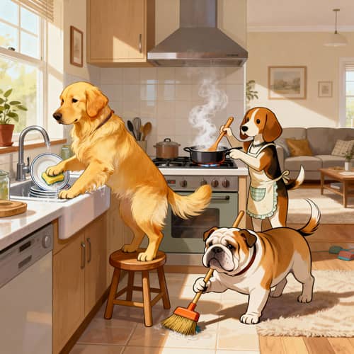 Dogs Doing Chores: Fun Household Tasks Dogs Doing Chores: Fun Household Tasks