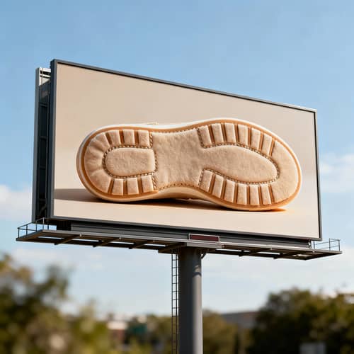 Realistic Billboard Featuring Comfortable Soles Realistic Billboard Featuring Comfortable Soles
