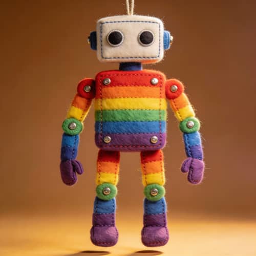 Rainbow Robot Puppet - Colorful Fun for Kids