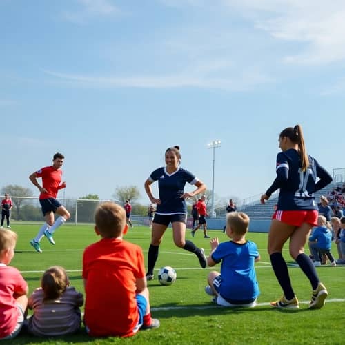 Exciting Football Match: Kids Cheer for Players