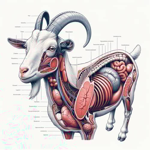 Detailed Goat Anatomy Illustration - Educational Diagram