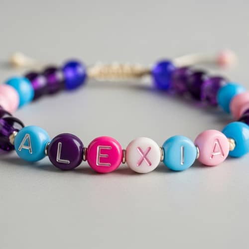 Alexia Beaded Bracelet in Blue, Purple, and Pink