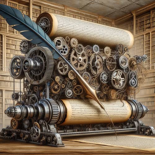 Unique Prose Generator with Mechanical Components | Library Theme