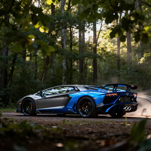 Stunning Lamborghini Aventador SVJ in a Forest Stunning Lamborghini Aventador SVJ in a Forest
