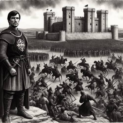 Medieval Knightly Clash at Stronghold Walls
