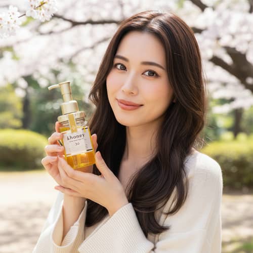 Beautiful Japanese Woman Holding Product in HD Beautiful Japanese Woman Holding Product in HD