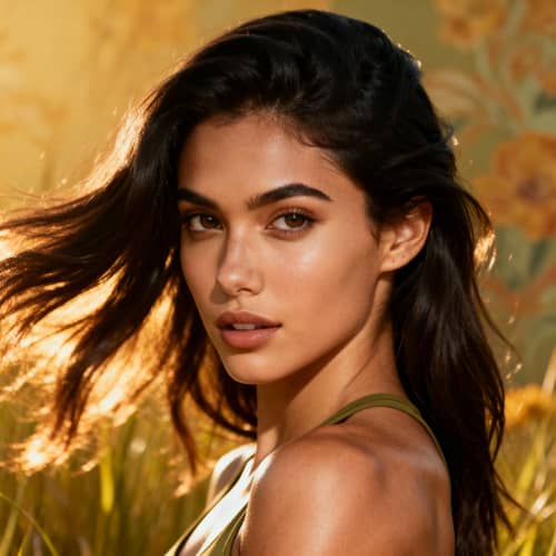 Vibrant Woman with Warm Complexion and Athletic Build