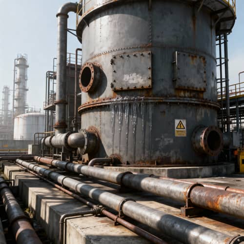 Flue Gas Treatment Unit at Oil Refinery - Photorealistic Flue Gas Treatment Unit at Oil Refinery - Photorealistic