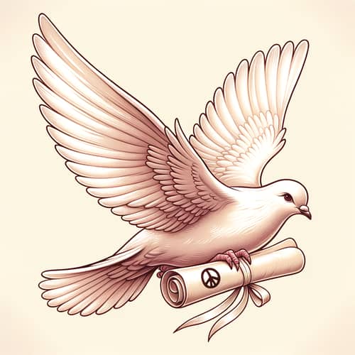 Graceful Dove in Flight Illustration | Symbolic Message of Peace and Love