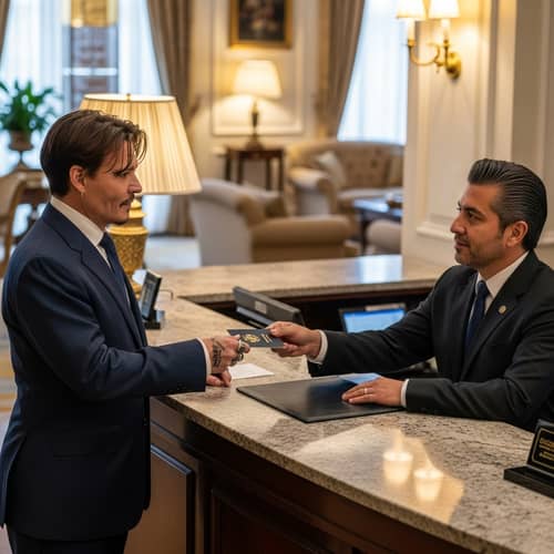 Johnny Depp at Hotel Reception Johnny Depp at Hotel Reception