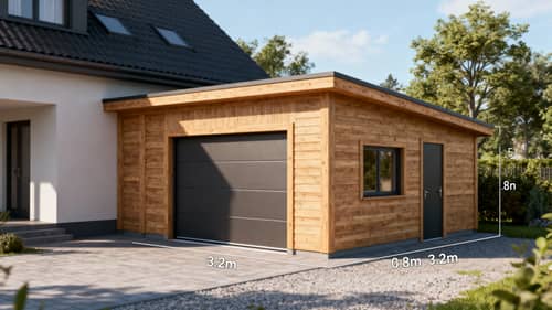 Modern Wooden Garage 3D Rendering | Architectural Design Modern Wooden Garage 3D Rendering | Architectural Design