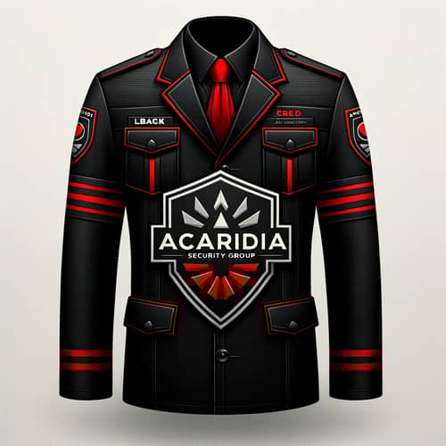 Professional Security Uniform in Black, Red & Gray | Acardia Security Group
