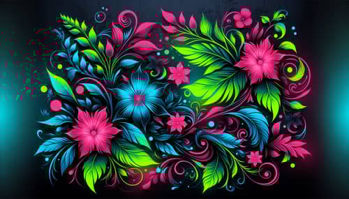 Vibrant Nature-Inspired Mural Design for Wall Art