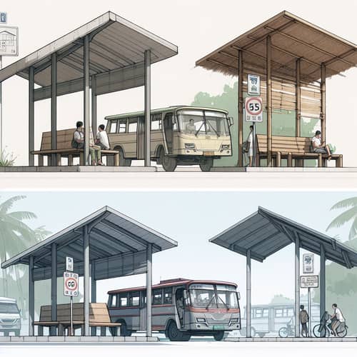 Architectural Designs: Minimalist Modern and Traditional Style Waiting Sheds