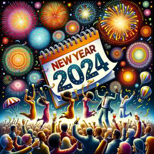 2024 New Year Transition Celebration with Diverse Group