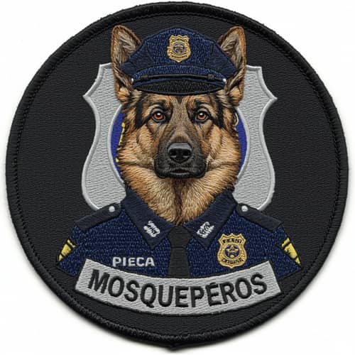 Police Patch Design Featuring Dog - Mosqueperros