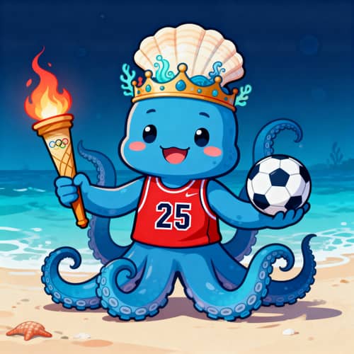 Cute Kraken Mascot with Sports Theme Cute Kraken Mascot with Sports Theme