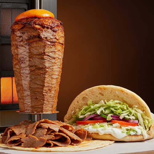 Delicious Doner Kebab - Savory Perfectly Spiced Meat