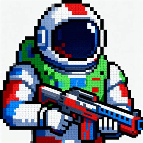8-Bit Space Warrior: Classic Video Game Art