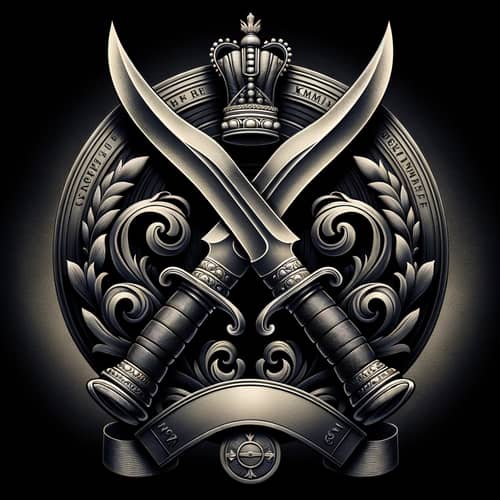 Historical Kumaon Regiment Insignia with Crossed Khukri Knives