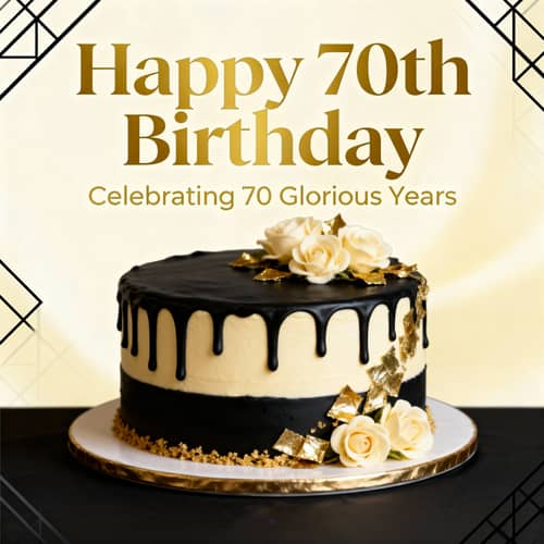 Elegant 70th Birthday Celebration Invitation