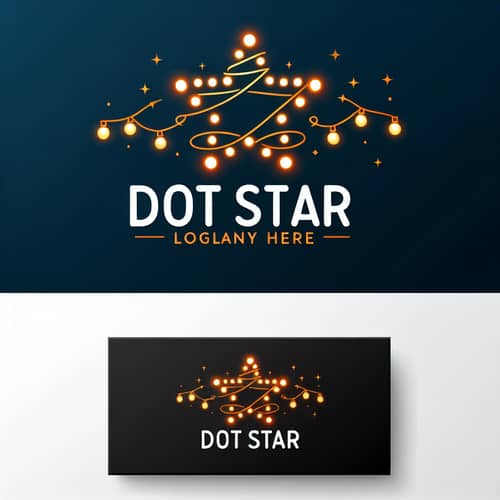 Dot Star Logo Design | Warm String of Lights | Brand Identity