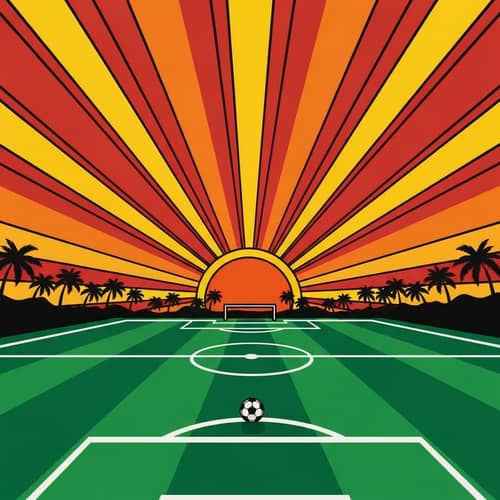 Bold Seventies Soccer Field at Sunset