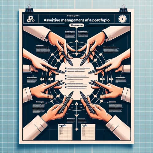 Agile Portfolio Management Infographic with Large Hands