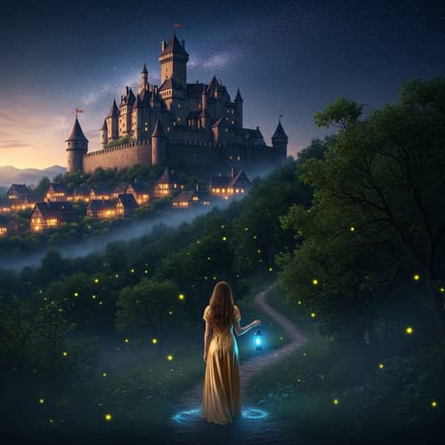 Enchanting Castle Under Starry Sky