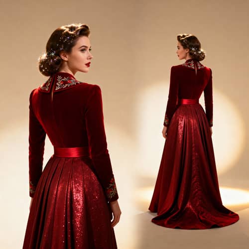 Hollywood Style: Back View of Girl in Red Dress Hollywood Style: Back View of Girl in Red Dress