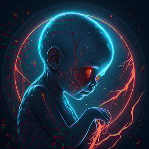 Trap Music Cover Art with Fetus Design