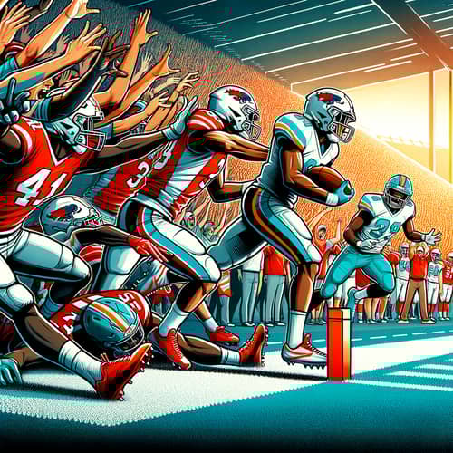 Intense Football Game in Kansas City Stadium | Touchdown Scene