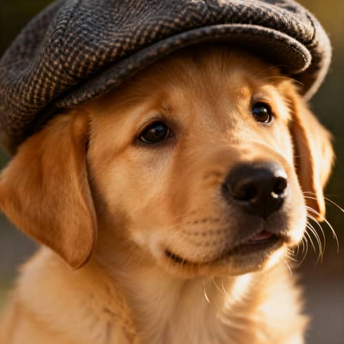 Adorable Puppy in Stylish Hat - Cute Dog Photos Adorable Puppy in Stylish Hat - Cute Dog Photos