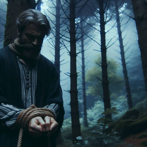 Florante Tied Up in Gloomy Forest
