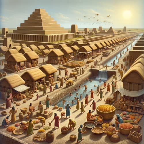Ancient Sumerian Civilization Marketplace - Trade & Agriculture