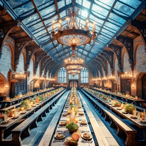 Mythical School of Magic Dining Hall | Enchanting Feasting Atmosphere
