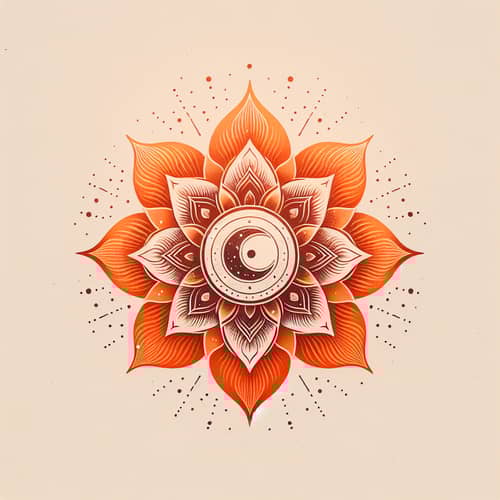 Sacral Chakra: Orange Lotus with Crescent Moon Symbol