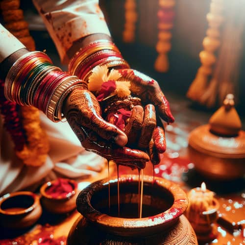 Traditional Mundan Ceremony: Vibrant Colors and Ritual Close-Ups
