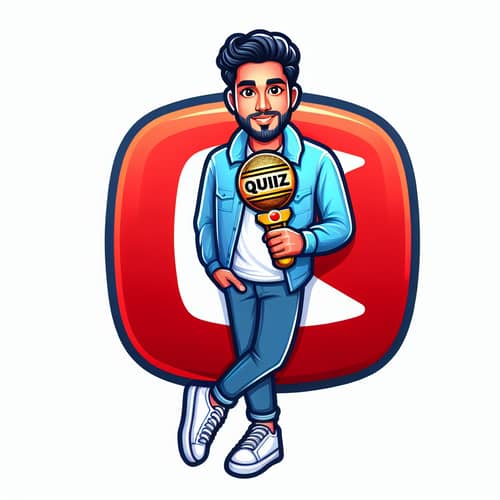 Engaging Quiz Channel Logo with Human Mascot | Fun & Interactive