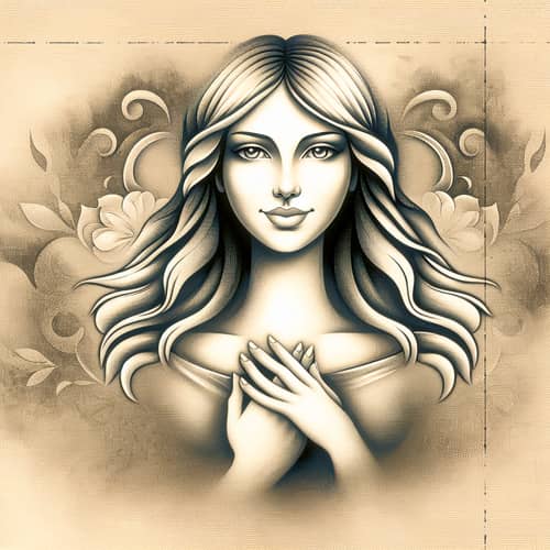 Woman Embodying Strength, Wisdom, and Charm | Tranquil Setting