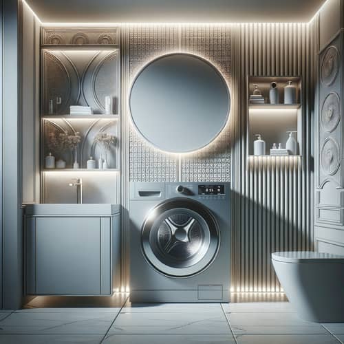 Super Trendy & Modern Bathroom with Washing Machine | Luxury Design