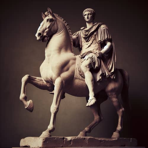 Ancient Roman Emperor Statue on Horse
