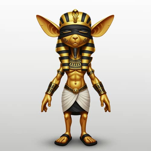 Stylized Ancient Egyptian Deity Illustration
