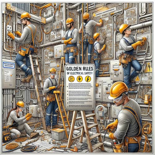 Electrical Safety Measures: Detailed Worksite Illustration