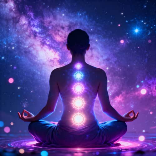 Cosmic Chakra Pose Art - Vibrant Energy Cosmic Chakra Pose Art - Vibrant Energy