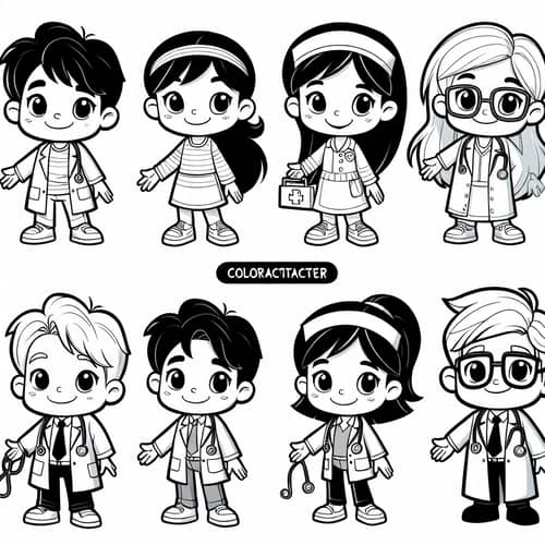 Cartoon Characters for Kids' Medical Education Series