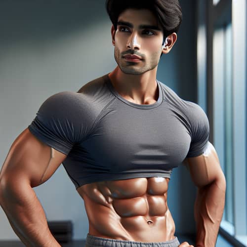 Toned Six Pack Abs | Fitness Model Displaying Muscles
