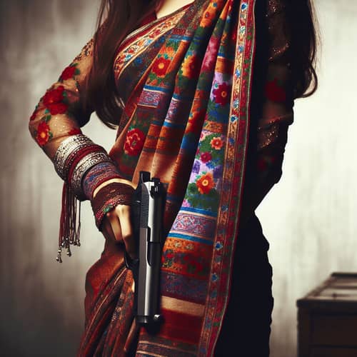 Middle-Eastern Woman in Traditional Saree | Strength & Heritage